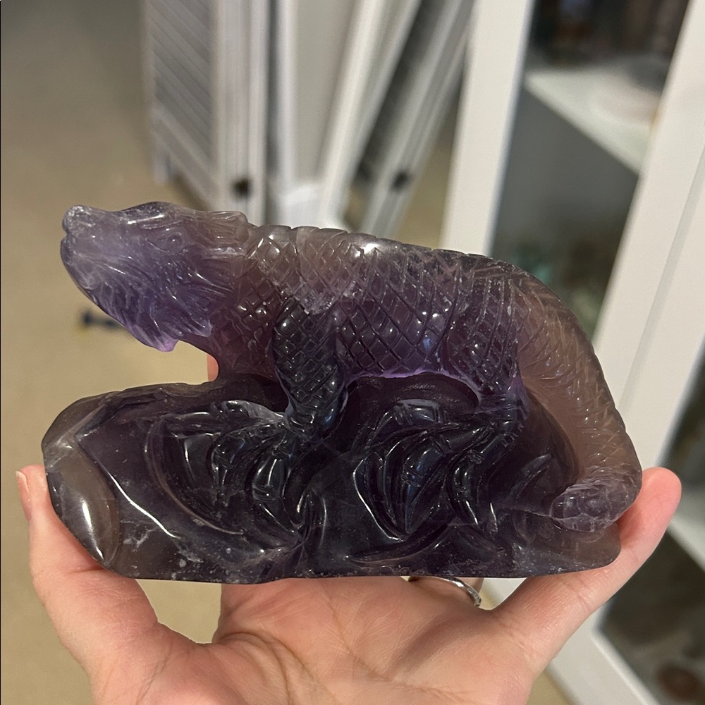 Fluorite Reptile Crystal Figurine